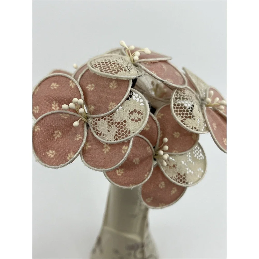 Vtg Bud Vase Counterpoint San Francisco With Wire‎ Fabric Flowers Japan 6